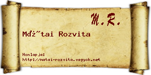 Mátai Rozvita névjegykártya